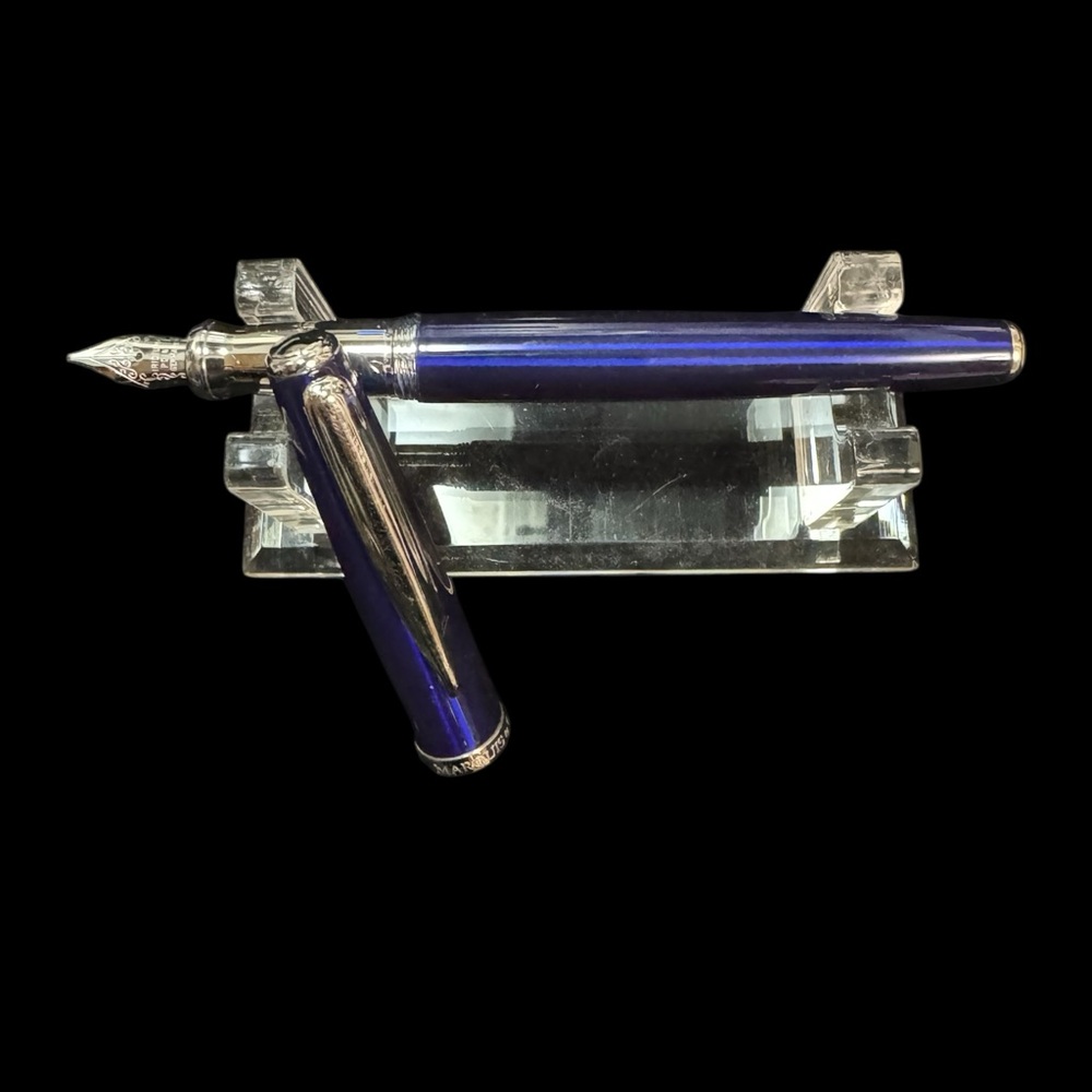 Elegant Waterford Cobalt Blue Fountain Pen - Lacquer Finish - M Nib